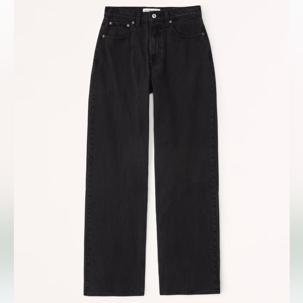 Abercrombie loose high rise jeans black 28L